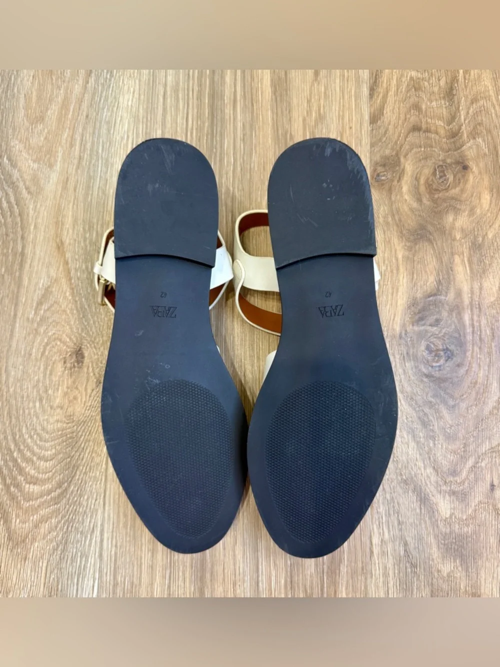Zara Cream Fisherman Slingback Sandals Buckle Strap Size 42 - Picture 6 of 6